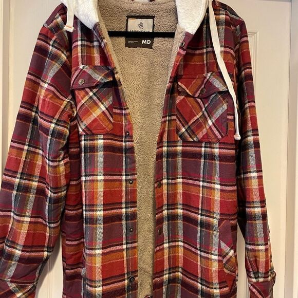 Legendary Whitetails Men’s Sherpa Flannel Hooded Autumn Colors Jacket M - Picture 15 of 16